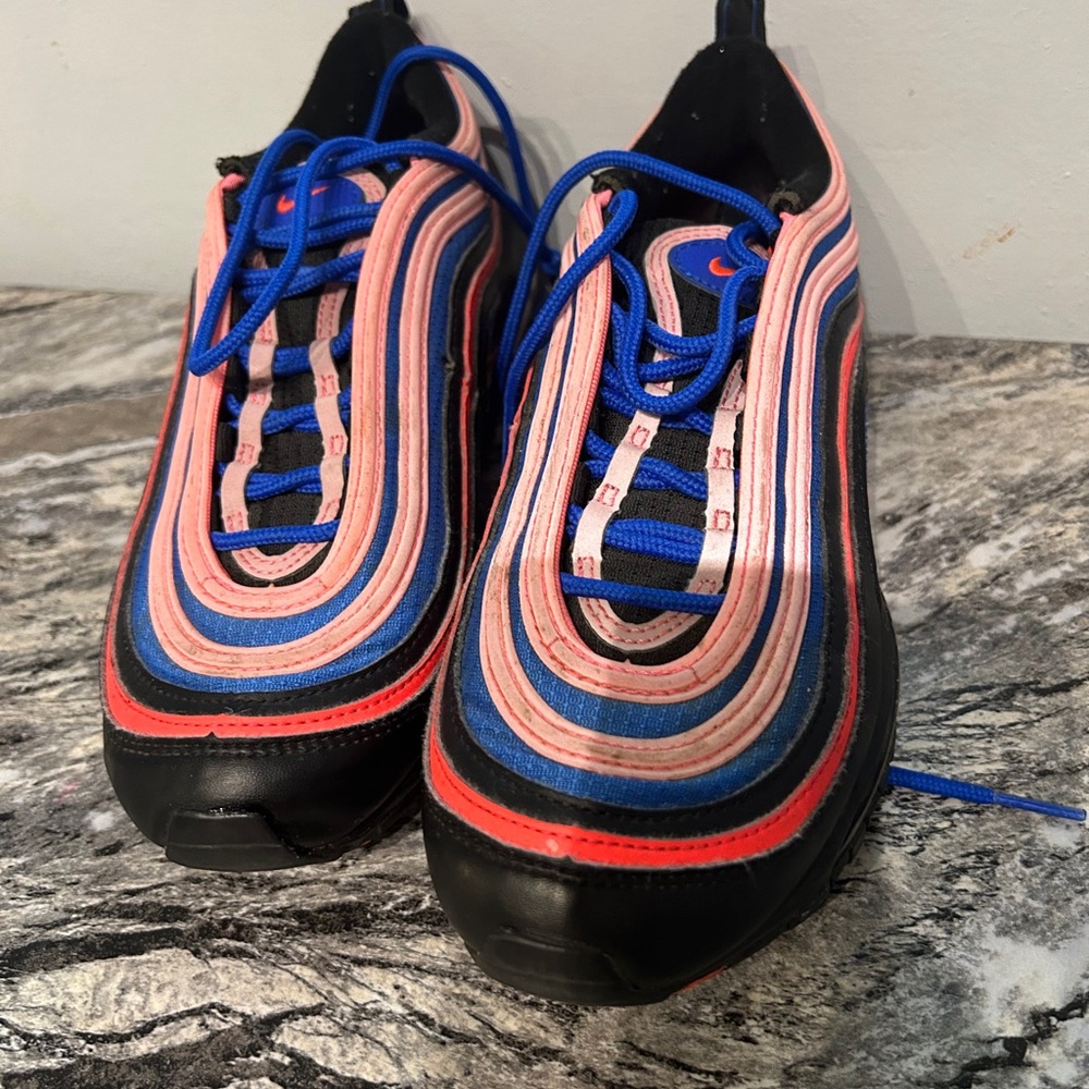 Nike Kids Sneakers in Pink, Blue, Black with Red Accents